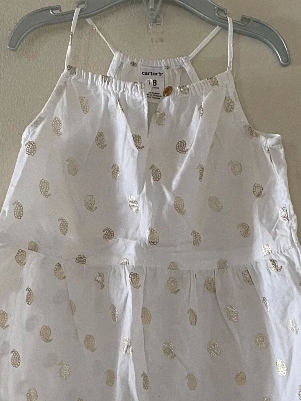 Carter's Summer Dress For 18 months Toddler with gold print design